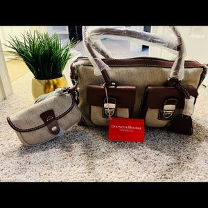 Tan and Brown Dooney and Bourke Purse and Wristlet